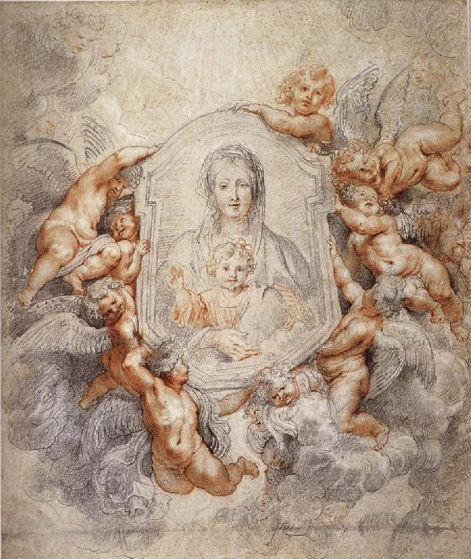 Peter Paul Rubens Portrait of the angel around Virgin Mary Sweden oil painting art